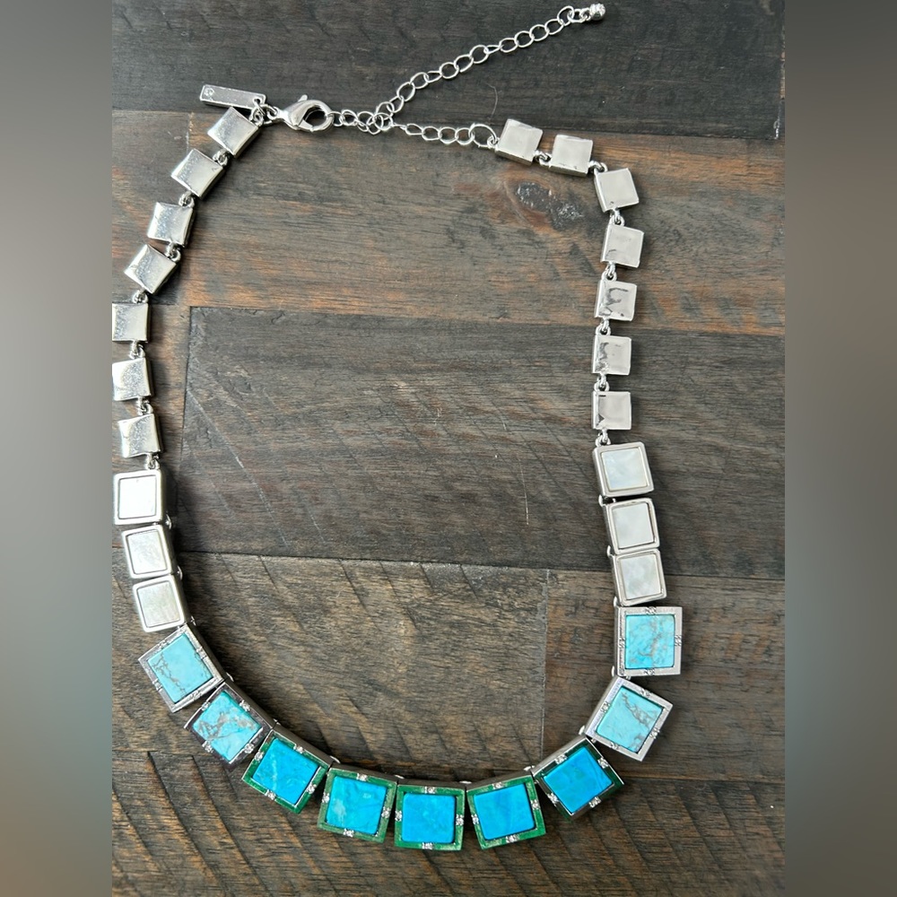 White House Black Market blue ombré statement necklace